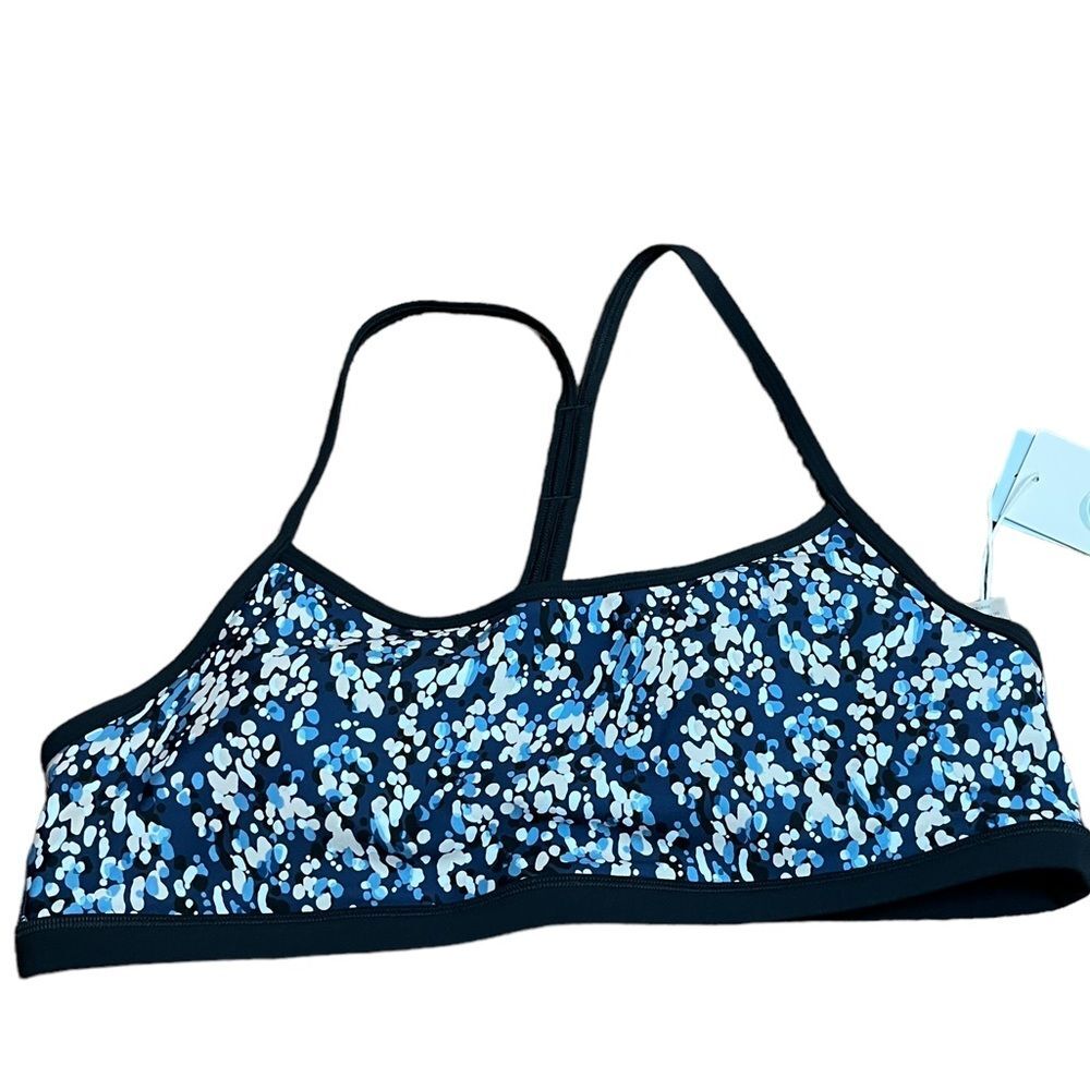 NWT Johnny Was Calme Blue White Endurance Sports Bra Size XL Women